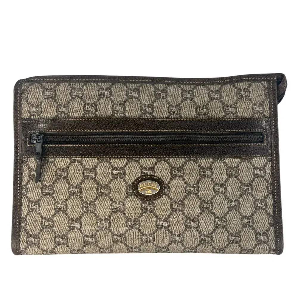 Gucci Plus Monogram Top Zip Pouch‎ Clutch